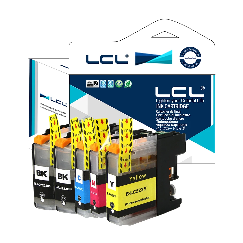 

LCL LC221 LC223 LC223BK LC223C LC223M LC223Y LC 221 223 (5-pack)ink Cartridge Compatible for Brother MFC-J4420DW/J4620DW/J4625DW