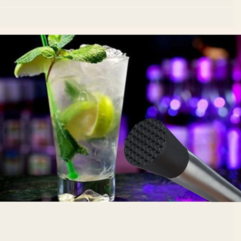 

Useful Cocktail Muddler Barware Cocktail Stainless Steel Bar Mixer DIY Drink Fruit Muddler Crushed Ice Barware Bar Tool