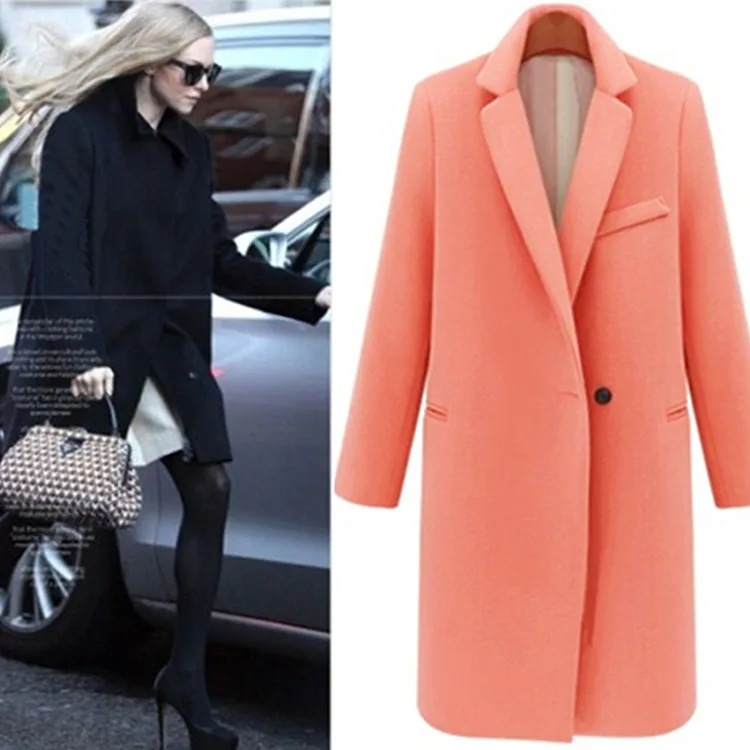 All match Fall Winter Simple Fashion Woolen font b Jacket b font font b Women b