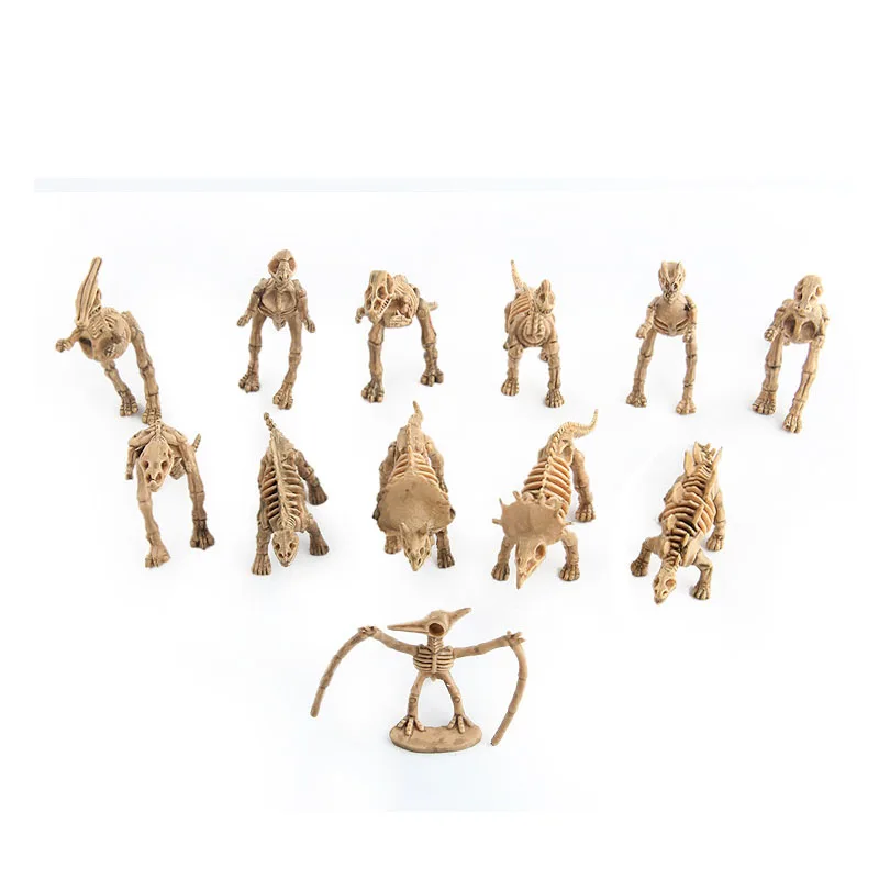 12pcs/set Dinosaur Toys Dinosaur skeleton Simulation Model Set Mini Action Figure Jurassic Collection model Toys