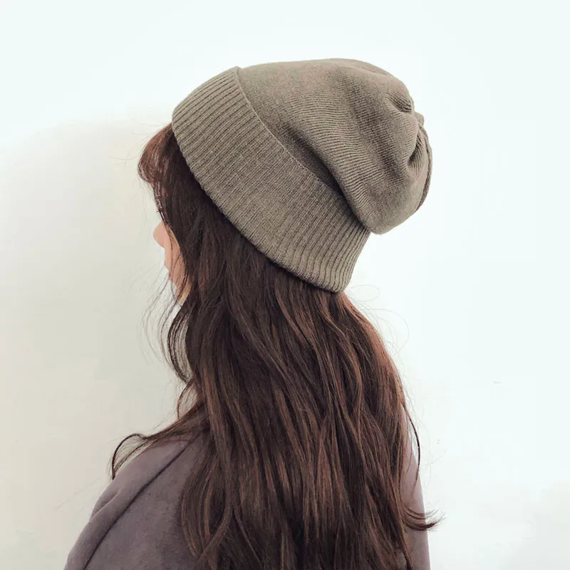 Женский вязаный бюстгальтер Skullies Beanies вязаная шапка из шерсти теплая зима