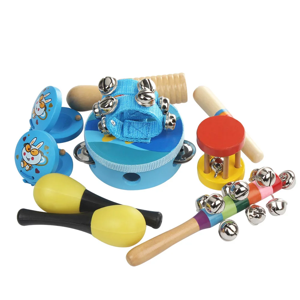 

11Pcs Set Percussion Set Hand Bells Kit Instrument Educational Toys For Kids Children Toddlers 2 Choice 2018