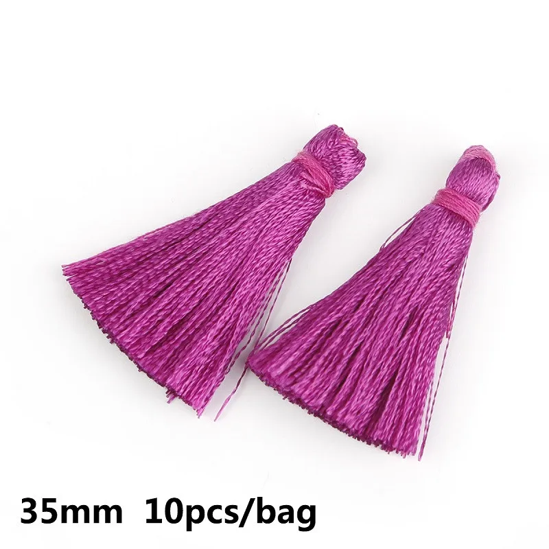 10-20 шт 35 мм полиэстер шелковые кисточки для серег амулеты кисти с китайским узлом для рукоделия швейная одежда швейная ткань бахрома - Цвет: Purple