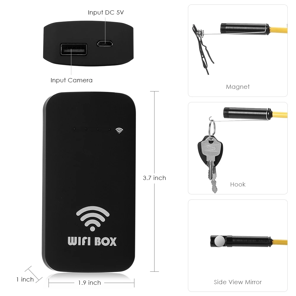 10M semi-rigid cable Wireless WiFi Camera Endoscope for Phones and Tablets 65 degree Borescope Support Android/iOS/Mac/Window