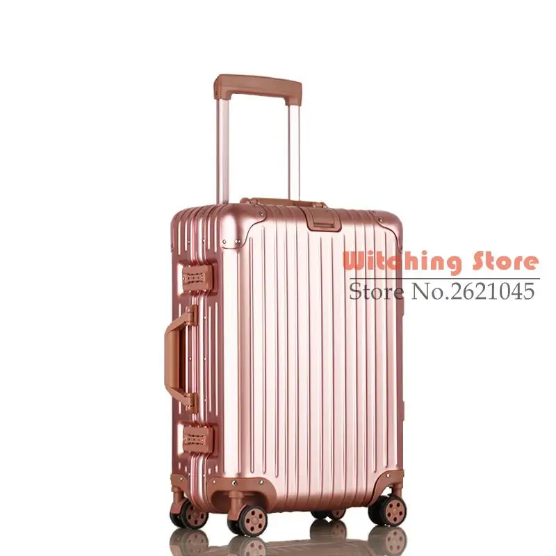 

20 INCH 2024# star of all magnesium alloy aluminum frame package angle travel rose gold pull rod box universal wh FREE SHIPPING