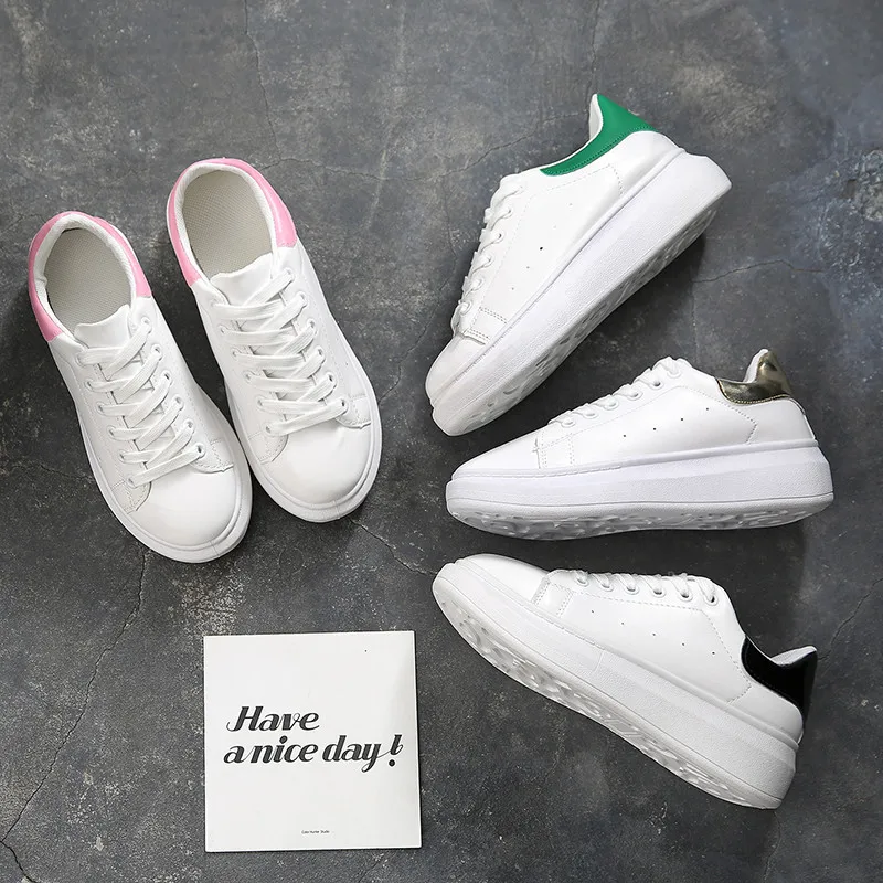 New Fashion Brand Genuine Leather Women's Shoes Designer Platform White Women Walking Shoes Mcqueen Men's Shoes Casual Shoes