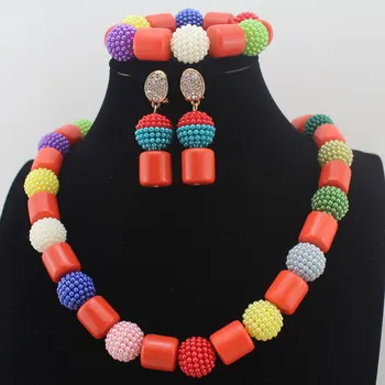 

Fashion!Orange/Masquerade Nigerian Wedding Artificial Coral Beads Costume African Wedding Beads Jewelry Set Free Shipping HD8831