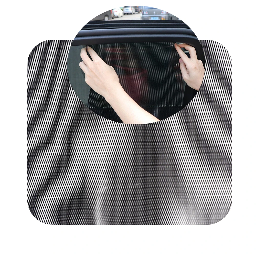 2PCs Car Auto Side Window Mesh Film Windshield Net Sun shade Sticker UV