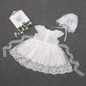 

2020 Summer Baby Girl Dress Beach Party Short Sleeve Lovely White Thin Vest Toddler Baby Girls Clothes for 12 Month RBF194008