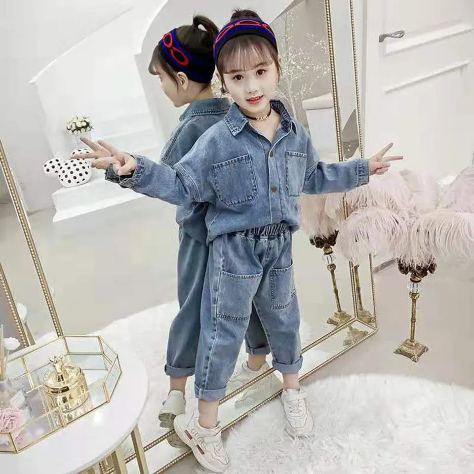 

Baby Girls Clothes Casual Spring Autumn Girl Clothing Sets Solid Color Tops Coats +Casual Pants 2Pcs For 4-13 Baby Girl Clothes