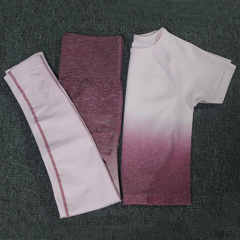 2PCS-Ombre-Energy-Seamless-Women-Sport-Suit-Gym-Workout-Clothes-Short-Sleeve-Fitness-Crop-Top-And (2)