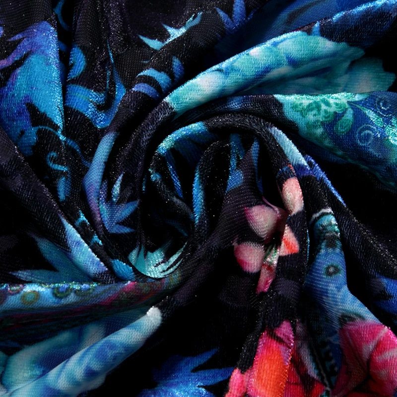 Золото бархат полые рубашка с длинным рукавом Демисезонный Шелковый бархат с цветочным принтом Мужская рубашка