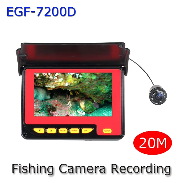 Mini Portable Night Vision Fish Finder Camera Underwater Fishing Camera with 20M(49.5FT) Cable 4.3 Inch Color Monitor Recording