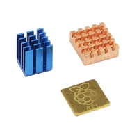 New Raspberry Pi 3B+ Heat Sink 1 Aluminum + 2 Copper 1 with Logo Cooling Pad Disipador Sticky Radiator for Raspberry Pi 3/2