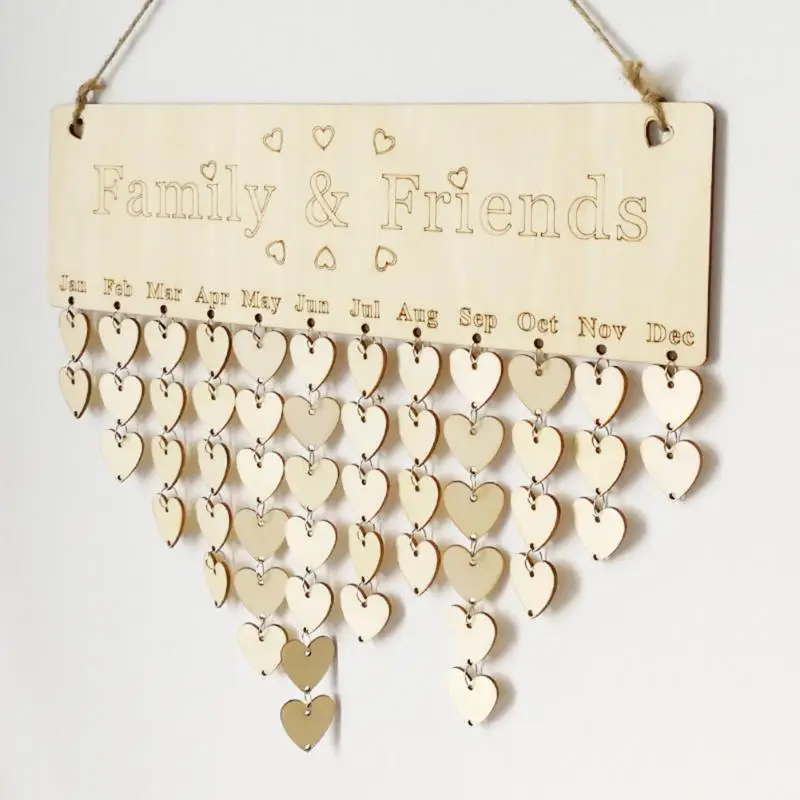 

DIY Wooden Birthday Calendar Board Family & Friends Birthday Calendar Sign Special Dates Planner Board Hanging Decor Gifts