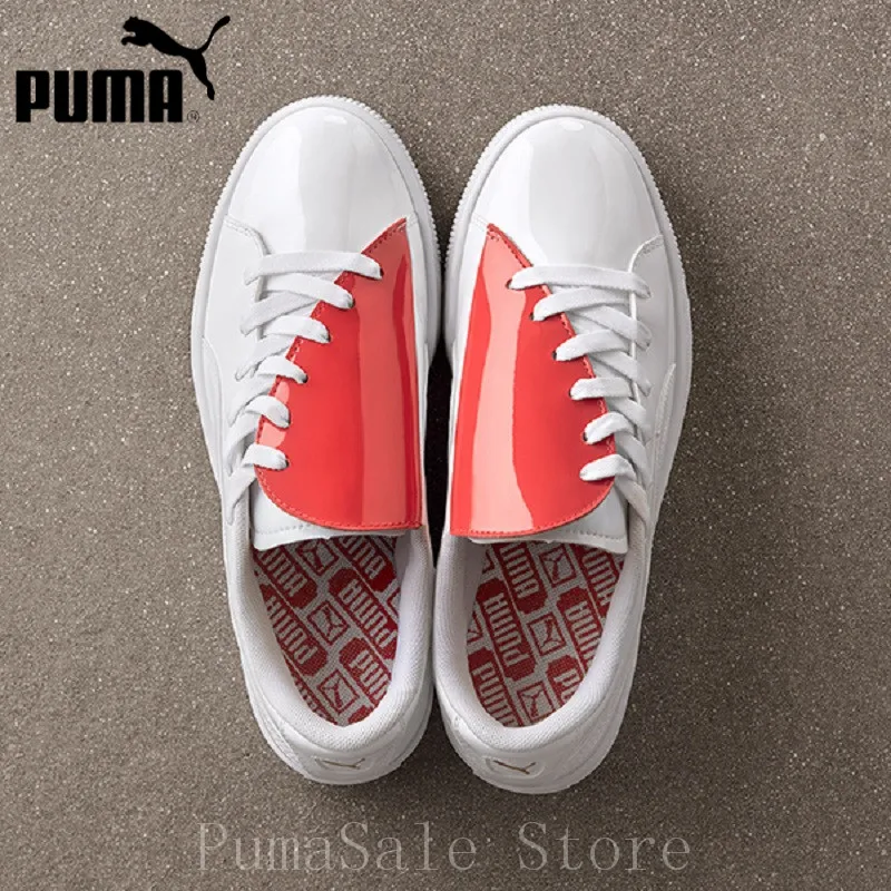 

2019 PUMA Basket Crush Heart Women's Badminton Shoes 36955601 Valentine's Day Heart Stitching Sneakers Wn's Sport Shoes EUR35-39