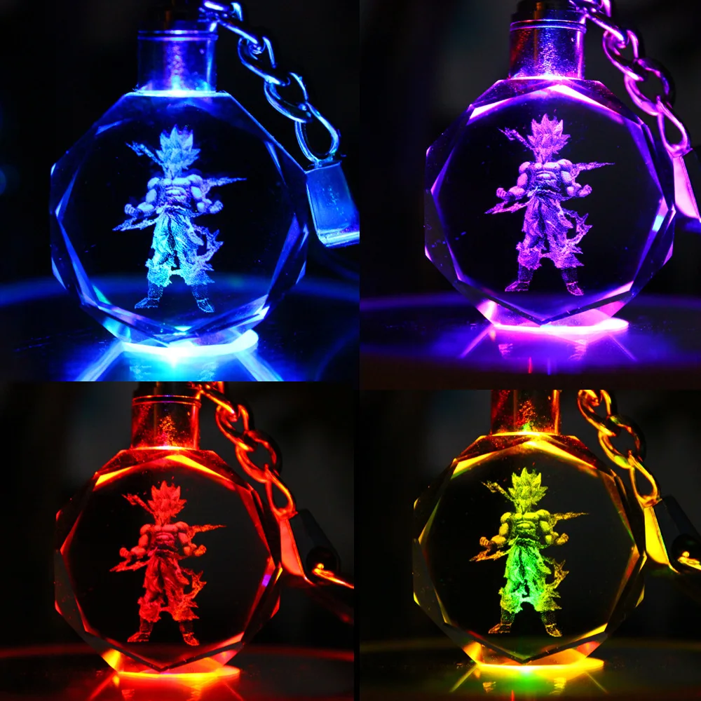 СВЕТОДИОДНЫЙ брелок CHXINHNS Dragon Ball Z Кристальный с мультипликационным аниме