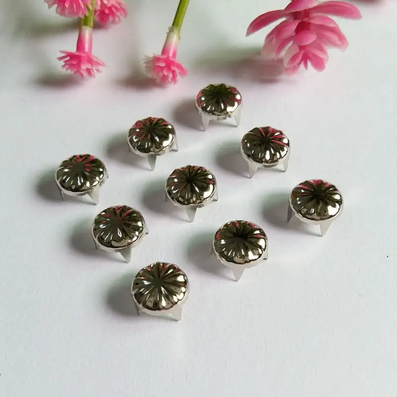 

Hot Sale 400Pcs/lot Fashion 9mm DIY Spike Round Stud Rivet Punk Bag Belt Craft Silver Stainless Steel