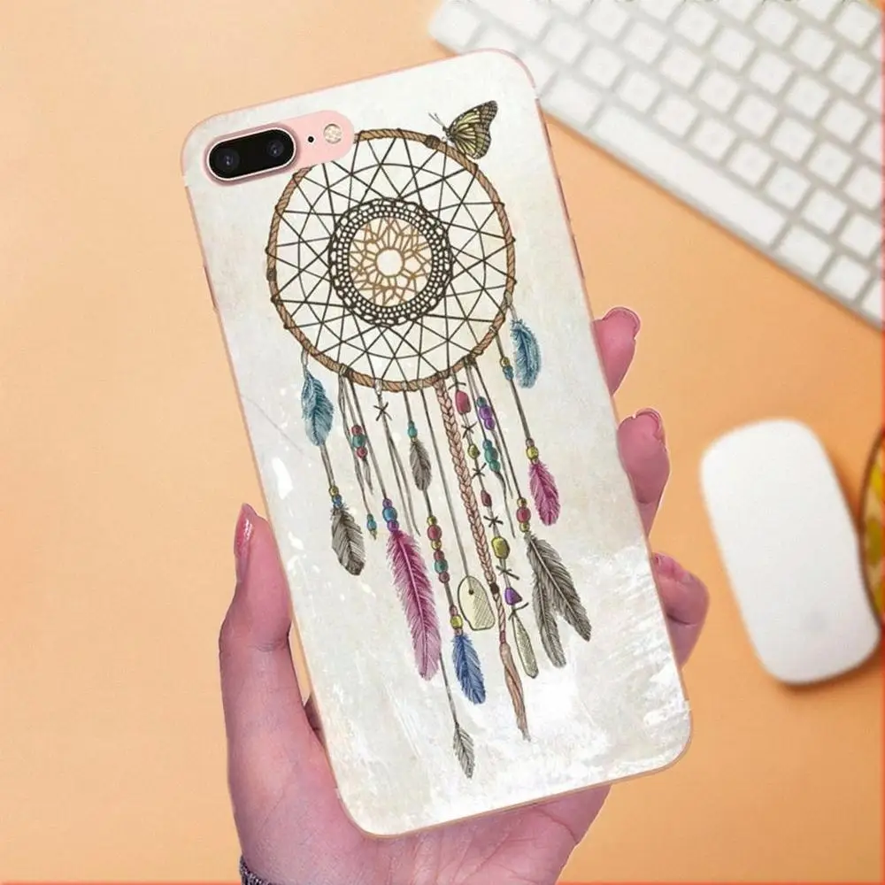 Для Apple iPhone 4 4S 5 5C 5S SE 6 6S 7 8 Plus X XS Max XR TPU Модный чехол для телефона Ловец снов с милым