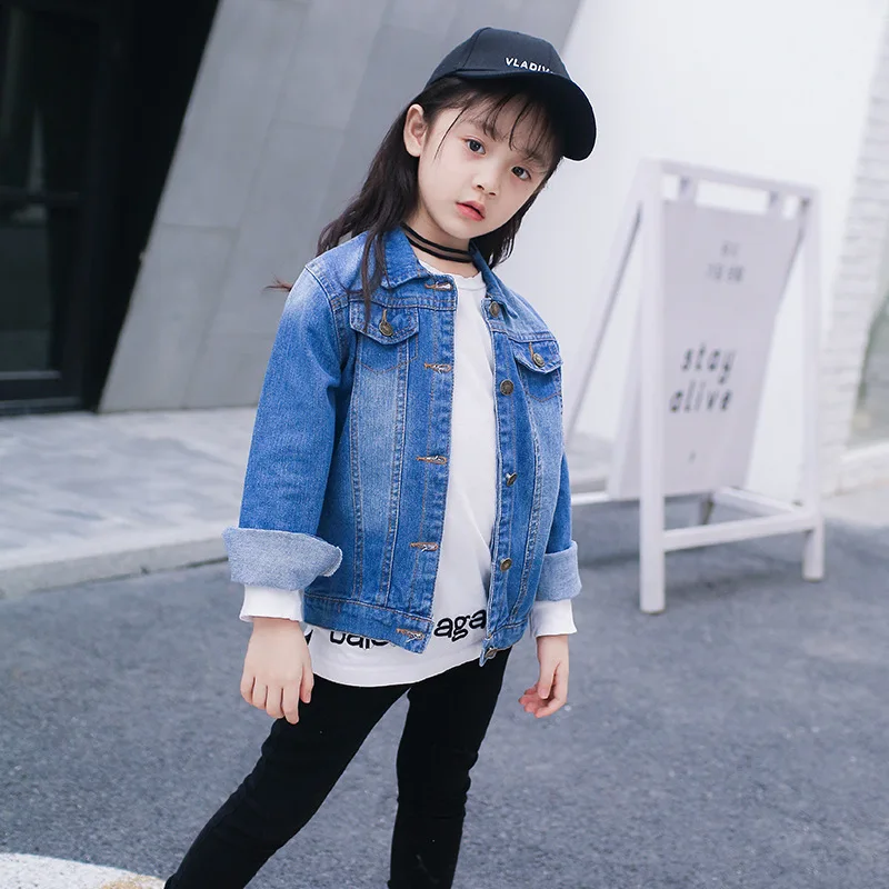 

Embroidery Vintage Girls Jackets Denim Kids Blue Girls Coat For 4 6 8 10 12 14 Years Old Girls Clothes for School 2018 RKC185038