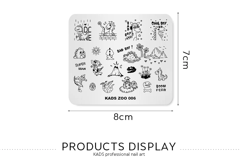 KADS ZOO 006 дизайн ногтей штамповки шаблон машинка для стемпинга искусство штампы маникюрный лак штамповки шаблон изображения пластины