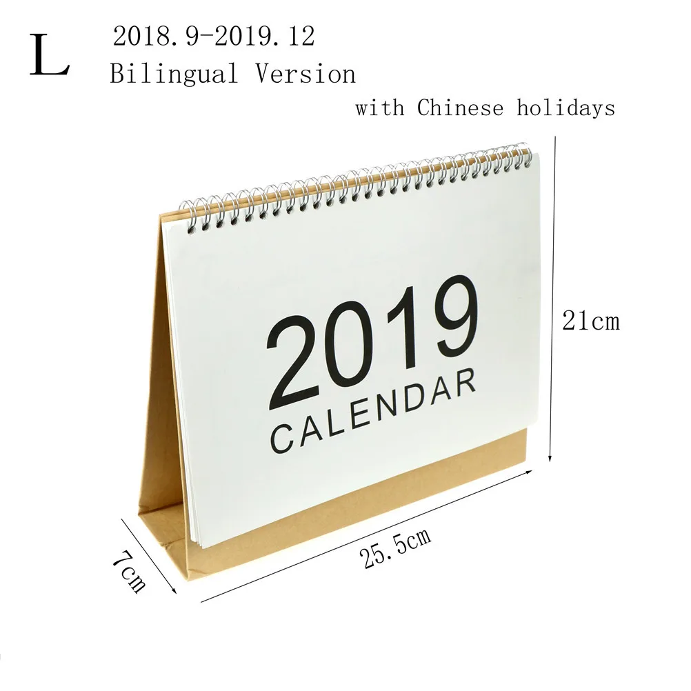 Настольный календарь Еженедельный планировщик Ежемесячный план, чтобы сделать список настольный календарь, ежедневный календарь rainfinar простой стиль Календарь - Цвет: Large