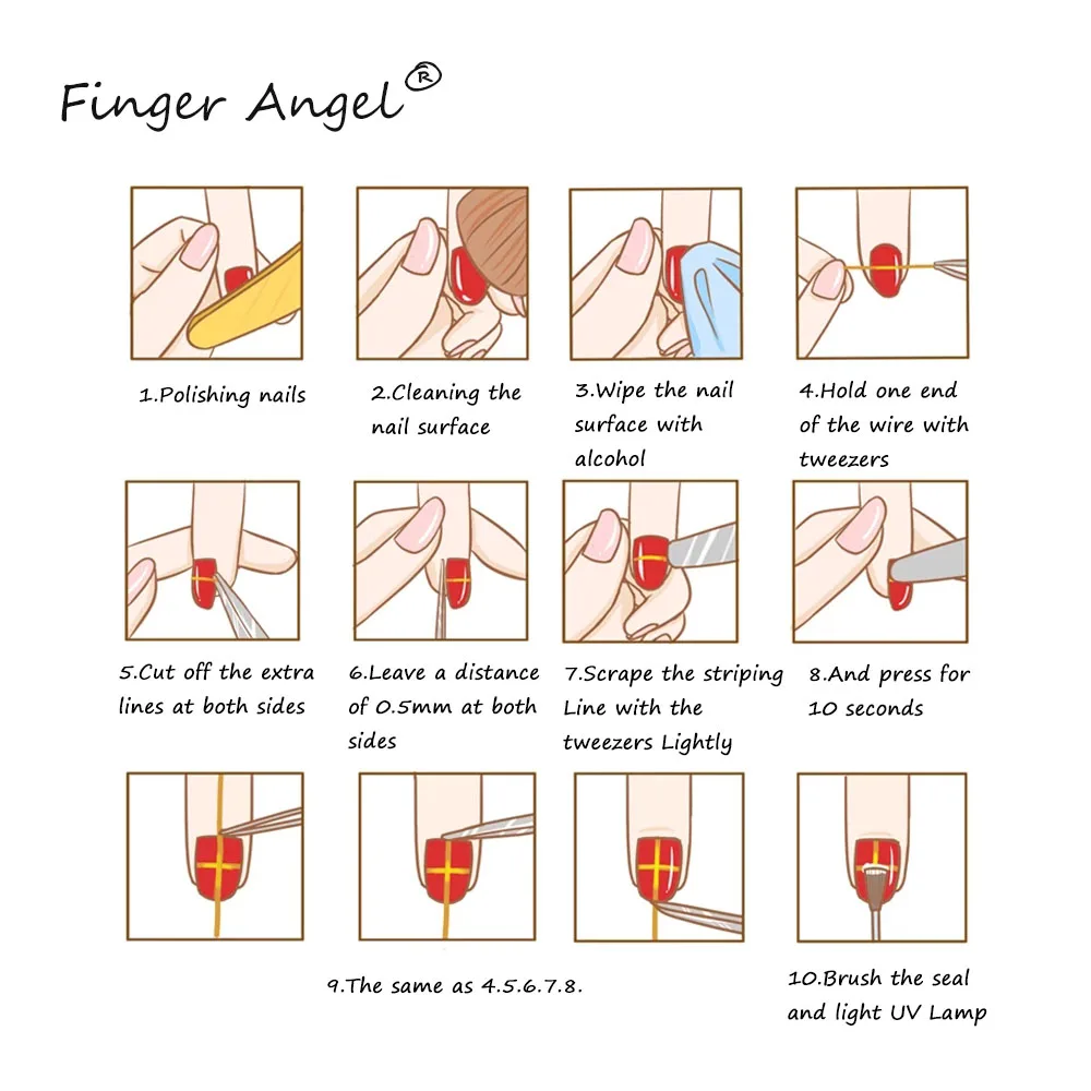 Finger Angel Nail Art Чередование ленты линии 24 шт. смешанные цвета рулоны 1 мм Маникюр наклейки s DIY Советы украшения наклейки Набор