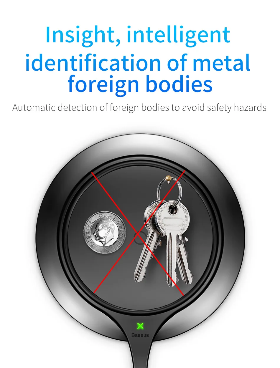 Baseus Metal Age Беспроводное зарядное устройство 10 Вт Qi Беспроводное зарядное устройство настольная Беспроводная зарядка для samsung Galaxy S9 S8 iPhone X 8 Xiaomi