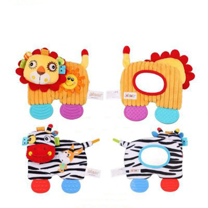 

Cartoon Pillow Toys Newborn Baby Appease Infant Toys Shower Products Grasping Soft Comforting Doll Kids Hand Towels Rattle Toy