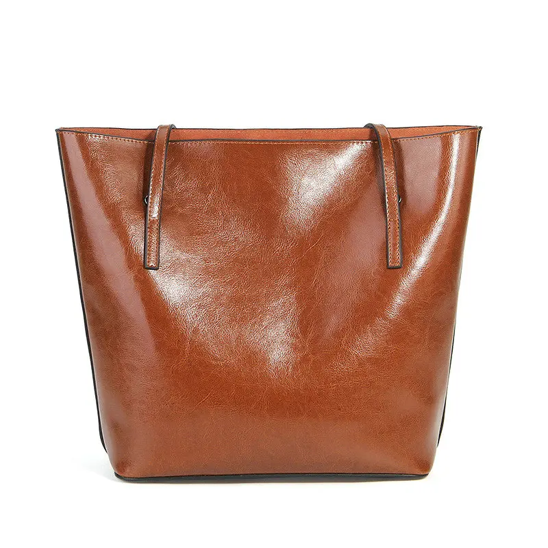 QIAOBAO новые сумки из натуральной воловьей кожи простые большие емкости масло воск кожаные дамские сумочки, сумки для покупок сумка на плечо женская большая сумка