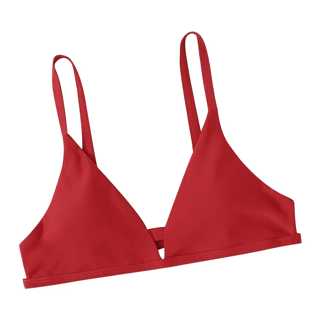 Solid Color Halter Bikini Top Red Brazilian Solid Swimwear Halter Sexy Pad Beachwear Sport Bra tanga bikini Maillot De Bain #DX Solid Color Halter Bikini Top Red Brazilian Solid Swimwear Halter Sexy Pad Beachwear Sport Bra tanga bikini Maillot De Bain #DX