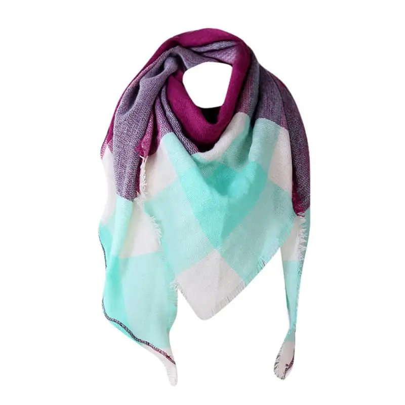 40 дизайн шарф роскошный бренд женский шарф акрил плед осень и зима леди Роскошный треугольник Кашемир Шаль - Цвет: purple