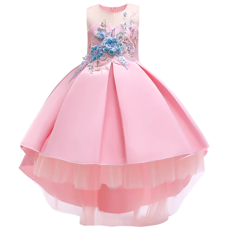 Платья для девочек, одежда принцессы с блестками для девочек на день рождения, вечерние платья из тюля для девочек, костюм для детей 3, 4, 5, 6, 7, 8, 9, 10 лет - Цвет: Pink