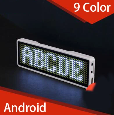 LED Screen 4 Letters Bluetooth Neon USB Display Badge Scrolling Font