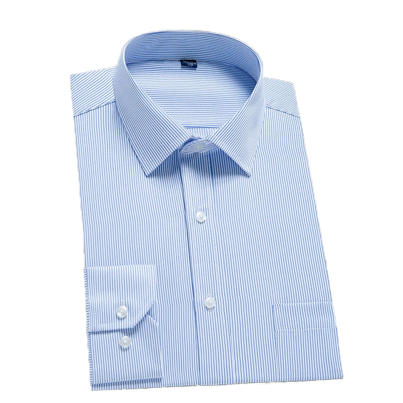 

Aoliwen Original boy Men's Striped Business Casual Long Sleeve Shirt Flannel cotton Comfortable and high quality large big size