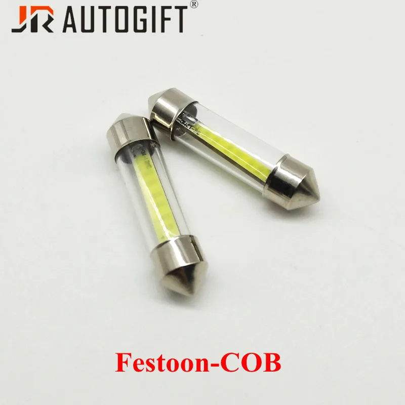 100 шт. 12 В 24 Festoon COB купольные огни для салона автомобиля стеклянный чехол