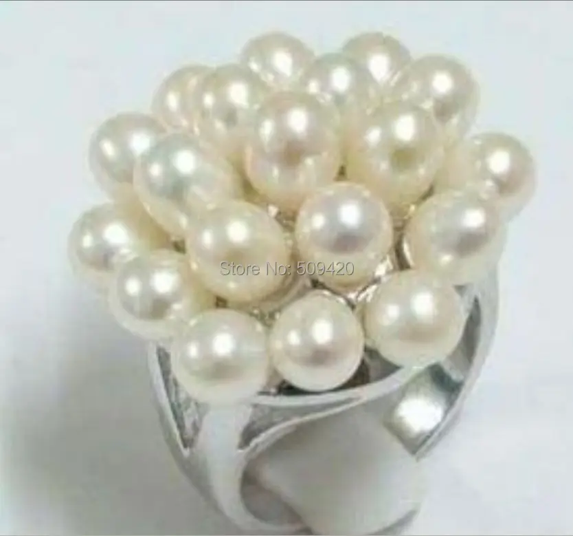 

XFS20141er>>Noblest White Akoya Cultured Pearl Ring 7 8 9