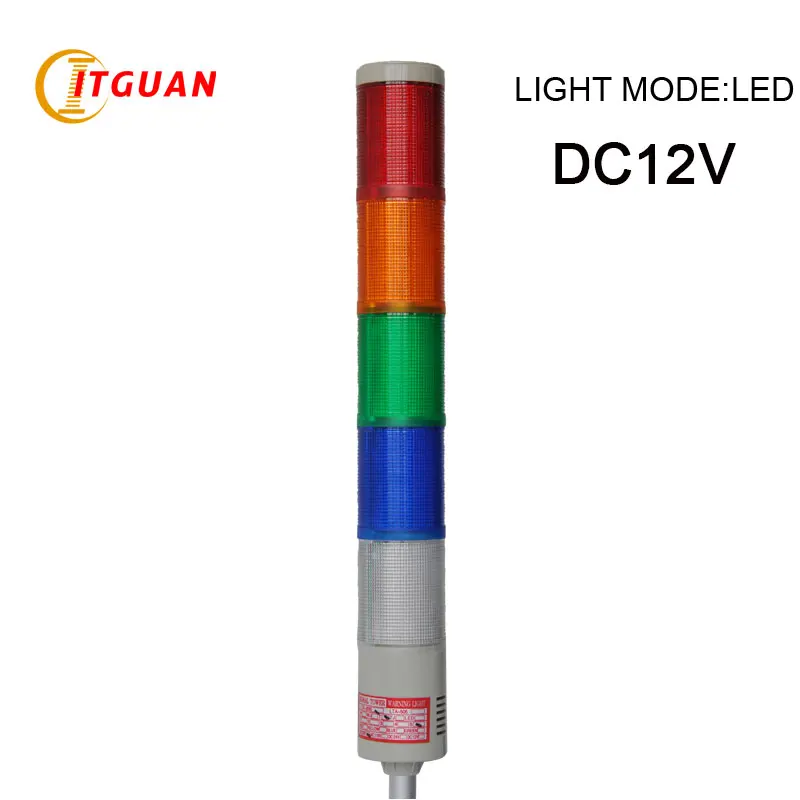 

LTA-505 DC12V 5 Layers LED Warning Lamp Alarm Indicator Lights Emergency Industrial Machine Strobe Light Tower Signal Beacon