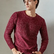 MuLs бренд свитер с круглым вырезом Мужской пуловер осень зима толстый вязаный полосатый мужской свитер Джемперы хлопок O Man трикотаж Spirng