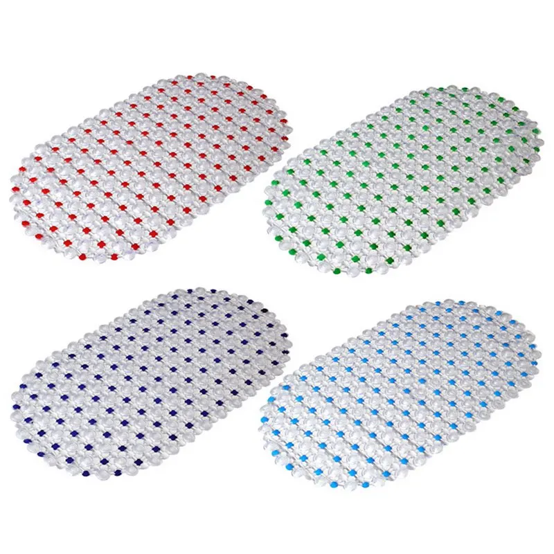 

Shower Bath Mat Bathroom Non-slip Plastic Suction Floor Mat Point Bead Massage Pad 38*68cm