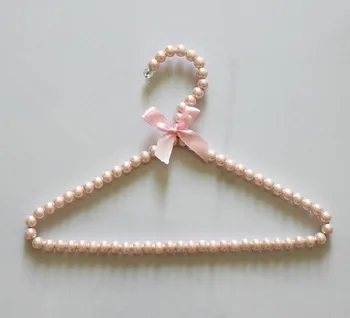 

[Free shipping] Children's Style ! Top Quality Delicate White Pearl Hanger,Beads Plastic Hanger for Clothes (10 pieces/ Lot)