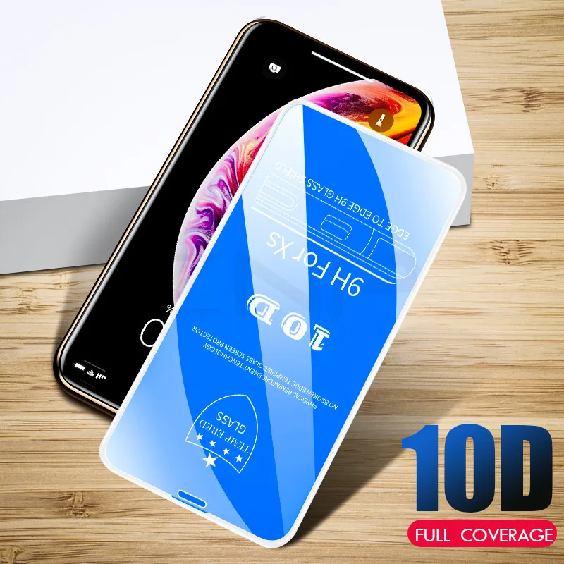 ZNP 10D Защитное стекло для iPhone 6 6s 7 8 plus XR X XS стекло полное покрытие iPhone Xs Max защита экрана закаленное стекло