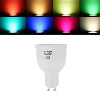 

Mi light WIFI GU10 1.6million color change dimmable 2.4G led spot lamp AC85-265V 5W RGBW LED Bulb control by Iphone Ipad Android