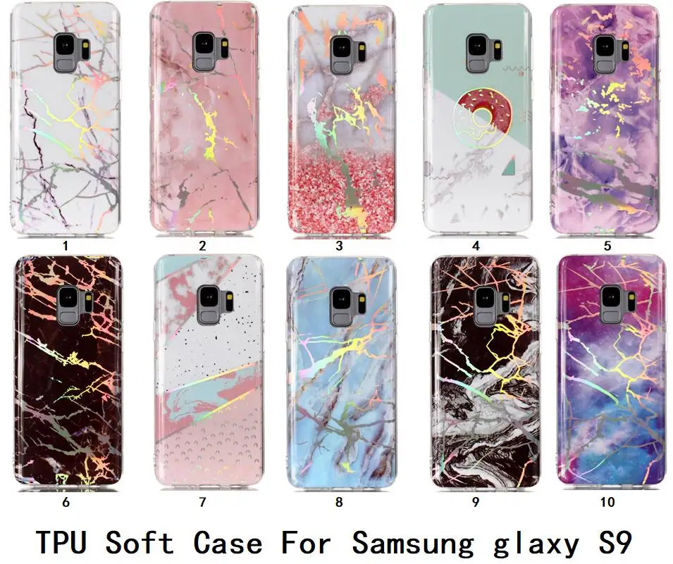 

Colorful Laser Marble Soft TPU Phone Case For Samsung galaxy S3 S4 S5 S6 S7 edge S8 S9 Plus Note8 Note9 Back Cover