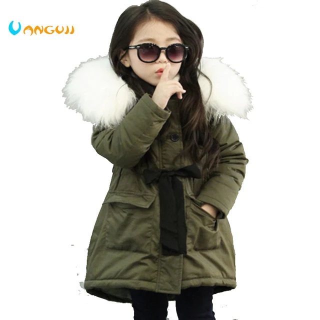 Korean Brand Girls Coats And Jackets Kids Faux Fur Collar
