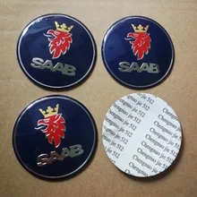 20X65 мм синий Saab колеса автомобиля центр ступицы Кепки эмблемы колеса пыленепроницаемый наклейка Стикеры авто аксессуары