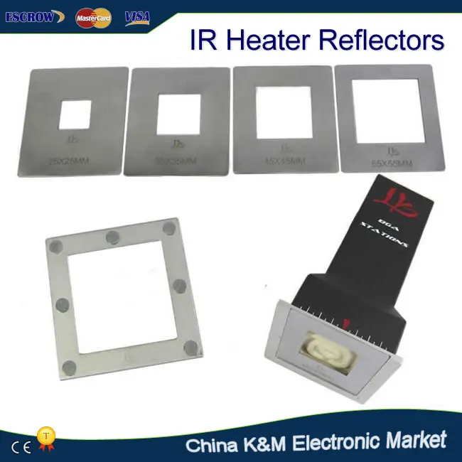 

Free shipping LY IR Cover Upper Heater Reflectors Set Universal For Infrared BGA Rework Station 25mm/35mm/45mm/55mm