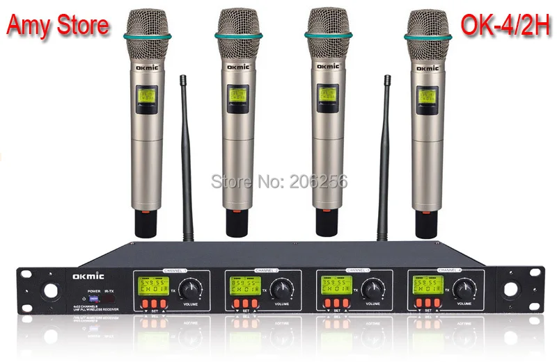 

Cheap high-quality OK-4/2H professional UHF/PLL four channels wireless microphone system 4 channels multichannel Wireless system