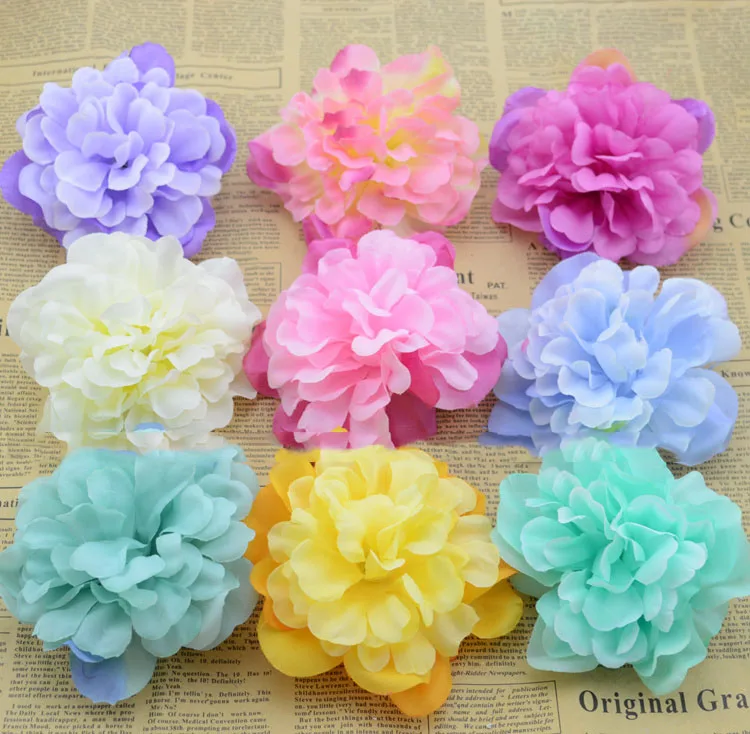 

artificial flowers The new simulation dahlia peony flowers diy handmade corsage silk flower head cap