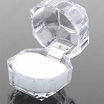 

5 Pcs Transparent Acrylic Ring Display Box Storage Organizer Gift Jewelry Package Case